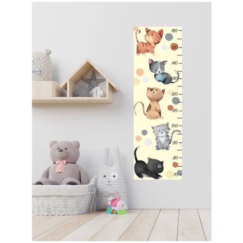 Ростомер детский наклейка на стену Котята Lisadecor 3d наклейка на стену с изображением собак и кошек забавная наклейка на дверь окно шкаф холодильник украшения для детской комнаты домашни