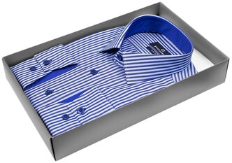 Рубашка Poggino 5010-104 цвет синий размер 52 RU / XL (43-44 cm