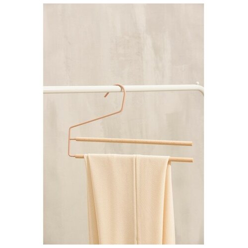 SAVANNA Вешалка для брюк и юбок SAVANNA Wood, 2 перекладины, 36×21,5×1,1 см, цвет розовый