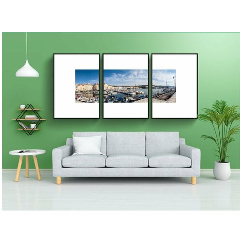 фото Набор модулных постеров для интерьера "порт, кот д ' азур, юг франции" 60x90 см. в тубусе, без рамки lotsprints