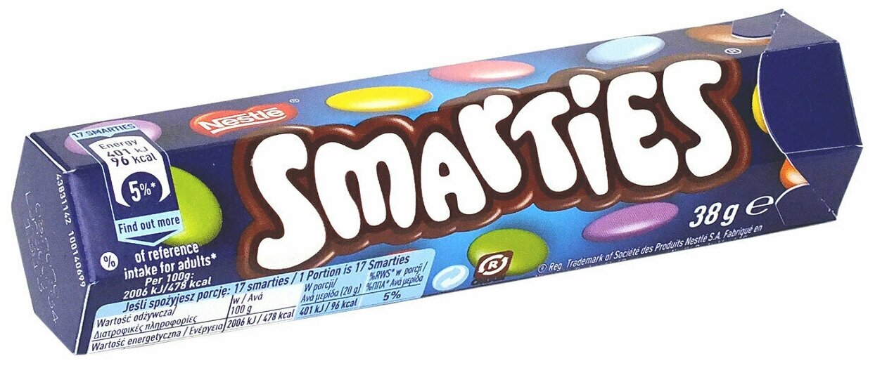 Набор шоколадного драже Smarties 38 гр. (6 шт) - фотография № 3