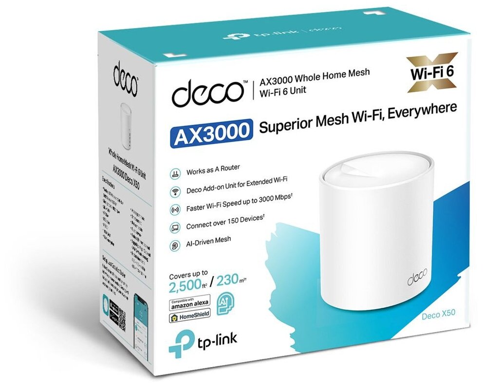 Бесшовный Mesh роутер TP-Link Deco X50(1-Pack) белый - фото №6