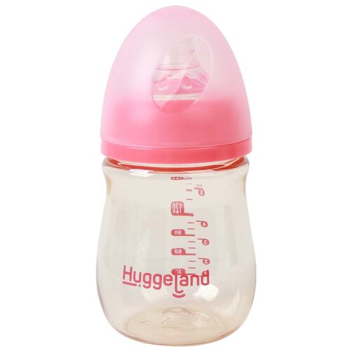 фото Бутылочка для кормления huggeland розовая 160 мл