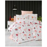 Комплект 2-х спального постельного белья ткань Ранфорс,100% принт Фламинго цвет оранжевый - изображение