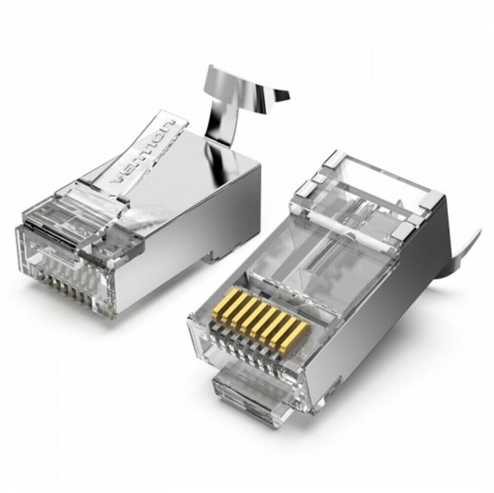 Коннектор Vention RJ45 (8p8c), FTP cat. 7, под витую пару (10шт.) - фото №1