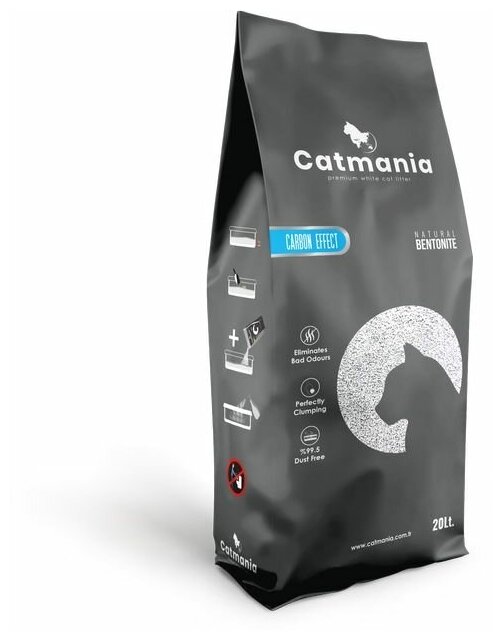 Catmania Carbon Effect наполнитель для кошачьего туалета с добавлением активированного угля 20л - 17 кг - фотография № 2
