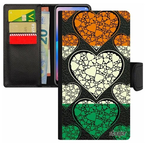 фото Чехол-книжка на мобильный xiaomi mi 8 lite, "флаг кот-д'ивуар с сердцем" патриот любовь utaupia