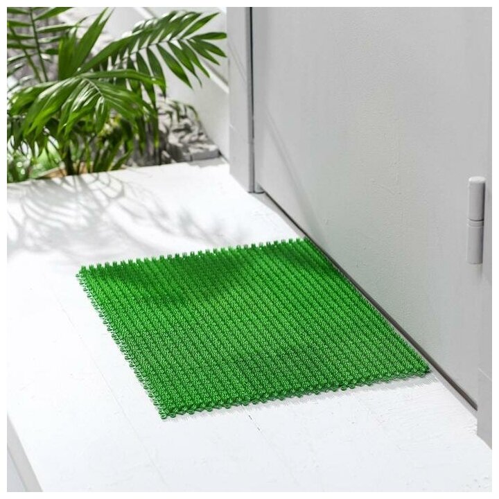 Покрытие ковровое щетинистое «Травка-эконом», 36×48 см, цвет зелёный - фотография № 1