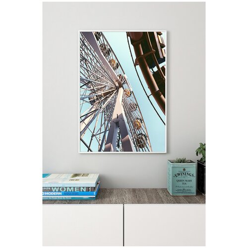 фото Постер в белой рамке postermarkt "вид на колесо обозрения", 50х70 см