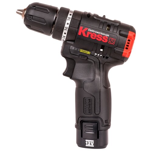 Дрель шуруповерт аккумуляторная бесщеточная ударная KRESS KU3702 12В 30Нм 2Ачх2 ЗУ 15Ач кейс 1429000₽