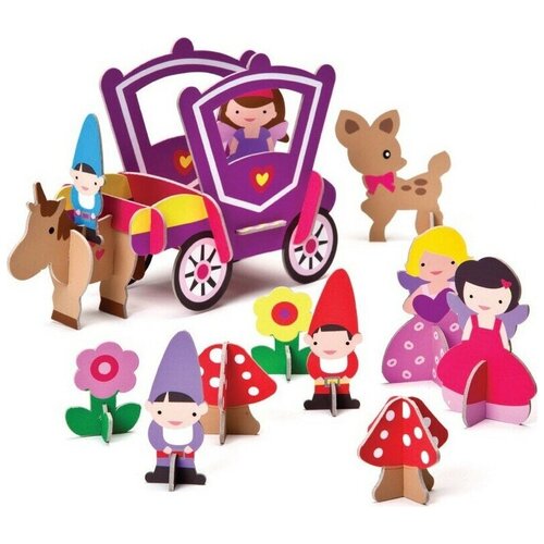 Набор для создания игрушки Krooom Принцесса и её друзья, картон, 13 элементов