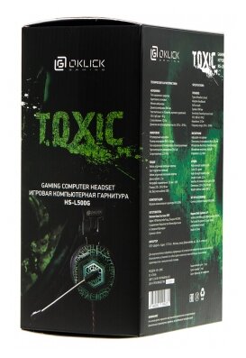 Гарнитура OKLICK HS-L500G TOXIC черный 2.2м мониторы (472656)