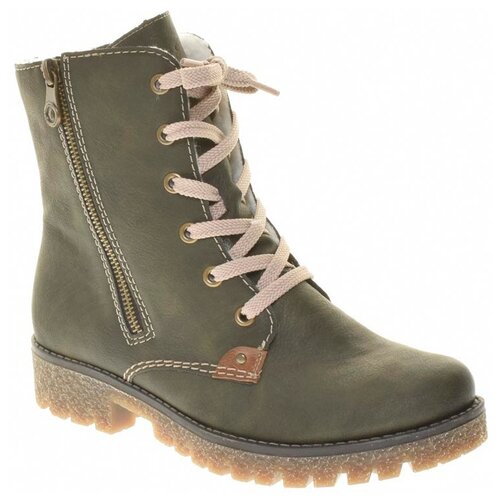 фото Ботинки rieker женские зимние, размер 40, цвет зеленый, артикул 79839-54
