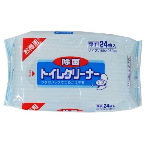 Showa Siko Салфетки влажные антибактериальные для очищения унитаза Toilet cleaner, 24 шт