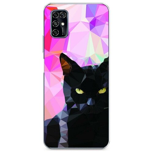 фото Силиконовый чехол "графический черный кот" на zte zte blade v2020 smart / зте блейд в2020 смарт case place