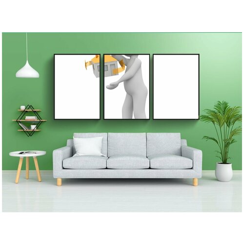 фото Набор модулных постеров для интерьера "вращать, трехмерные, 360 °" 60x90 см. в тубусе, без рамки lotsprints