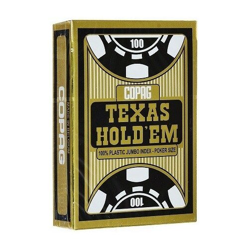 Игральные карты Copag Texas Hold'em (золотистая коробка), черные игральные карты с инфракрасной маркировкой для уф линз волшебная пластиковая колода copag texas антиобманывающий покер