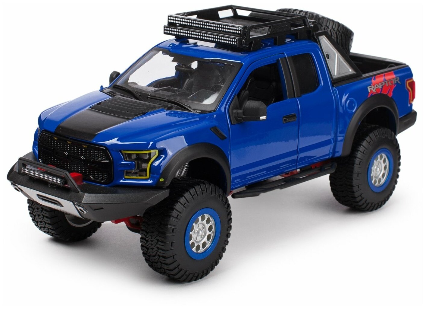 Maisto Машинка металлическая Ford F-150 Raptor Design Off-Road Kings, 1:24, синяя