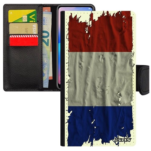 фото Противоударный чехол-книжка на // apple iphone se 2020 // "флаг франции на ткани" дизайн страна, utaupia, белый