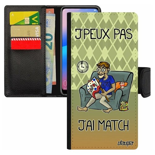 фото Чехол книжка на мобильный xiaomi redmi 6a, "не могу - у меня матч!" пародия трансляция utaupia