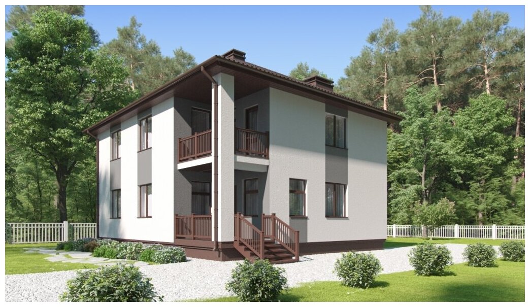 Проект жилого дома STROY-RZN 22-0029 (166,2 м2, 12,2*9,8 м, газобетонный блок 500 мм, декоративная штукатурка)