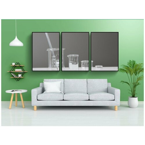 фото Набор модулных постеров для интерьера "стакан, уход за кожей, стеклянный стакан" 60x90 см. в тубусе, без рамки lotsprints