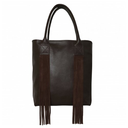 фото Женская сумка ariella. темно-коричневая. натуральная кожа. шоппер elborso