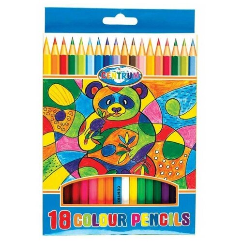 CENTRUM Цветные карандаши деревянные, 18 цветов (89502), 18 шт. карандаши цветные centrum деревянные двусторонние 18 штук 36 цветов 88018