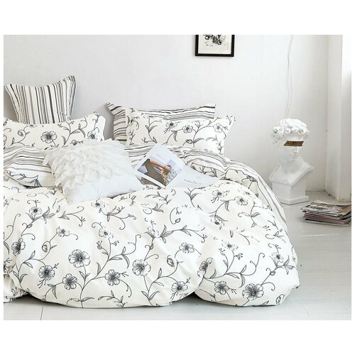 Комплект постельного белья, Евро размер, Люкс Сатин, 100% хлопок, 4 наволочки