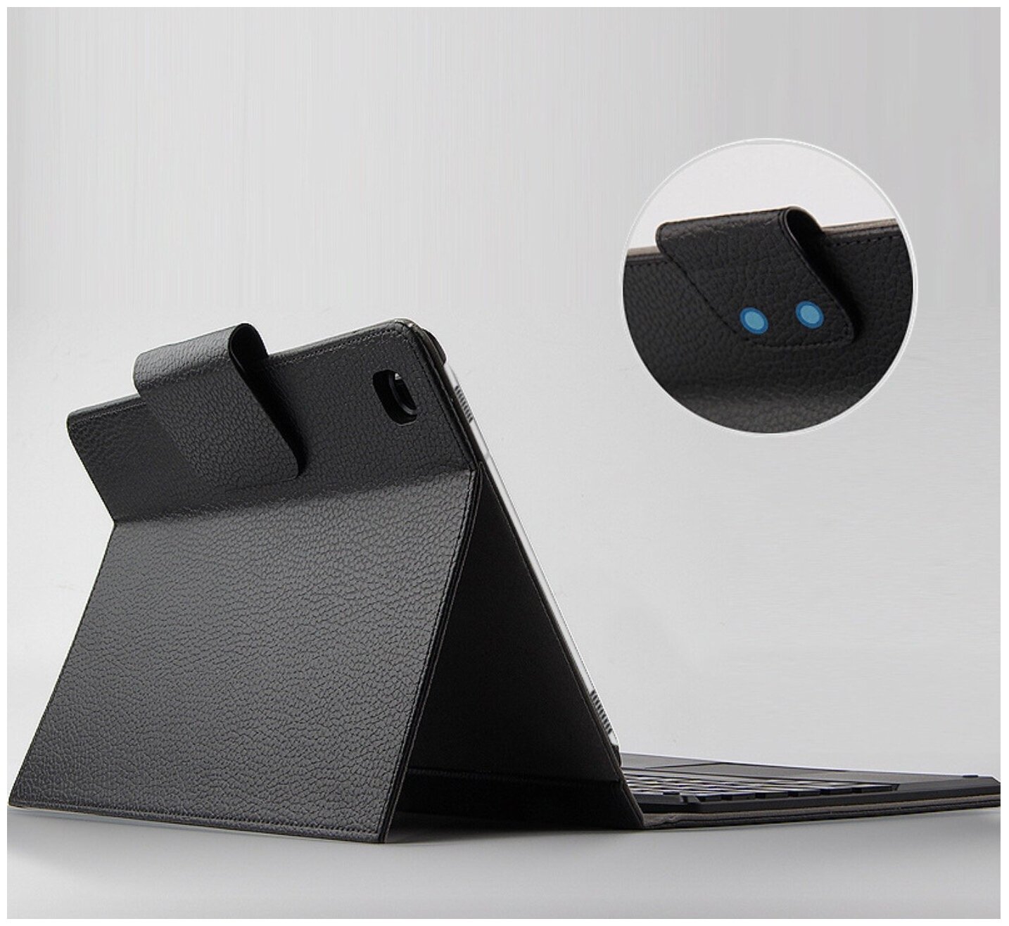 Клавиатура MyPads для Samsung Galaxy Tab S5e 105 SM-T720 T725 2019 съемная беспроводная Bluetooth в комплекте c кожаным чехлом и пластиковым