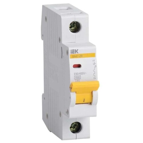 Выключатель автоматический модульный 1п D 1А 4.5кА ВА47-29 ИЭК MVA20-1-001-D, 1шт