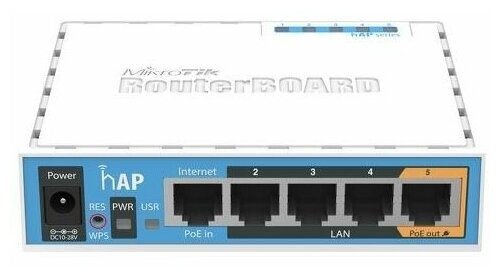 Маршрутизатор беспроводной MikroTik hAP белый (rb951ui-2nd)