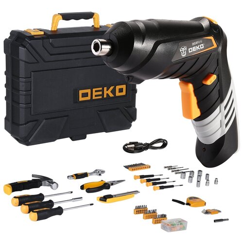 DEKO DKS4FU-Li в кейсе + 112 предметов черный/желтый кейс