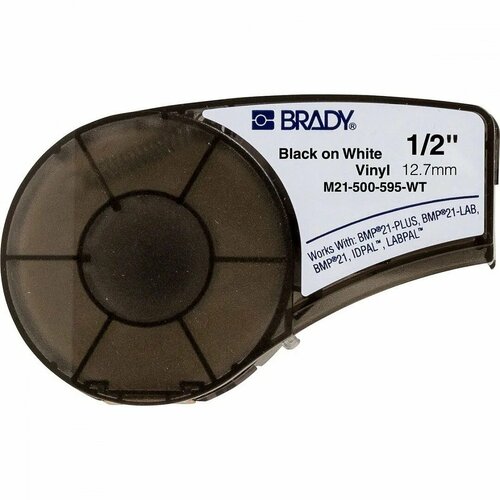 фото Термотрансферная этикетка brady m21-500-595-wt, 1x1 шт.,1 пачк. черный на белом