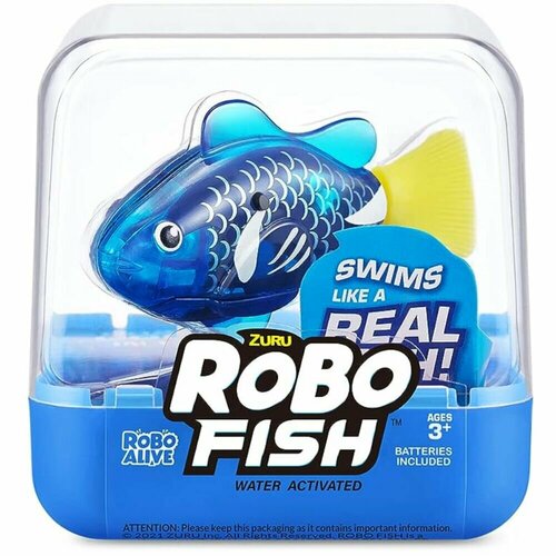 игрушка интерактивная zuru roboalive робо змея графит Интерактивная игрушка ZURU RoboAlive Robo Fish плавающая рыбка (синяя)