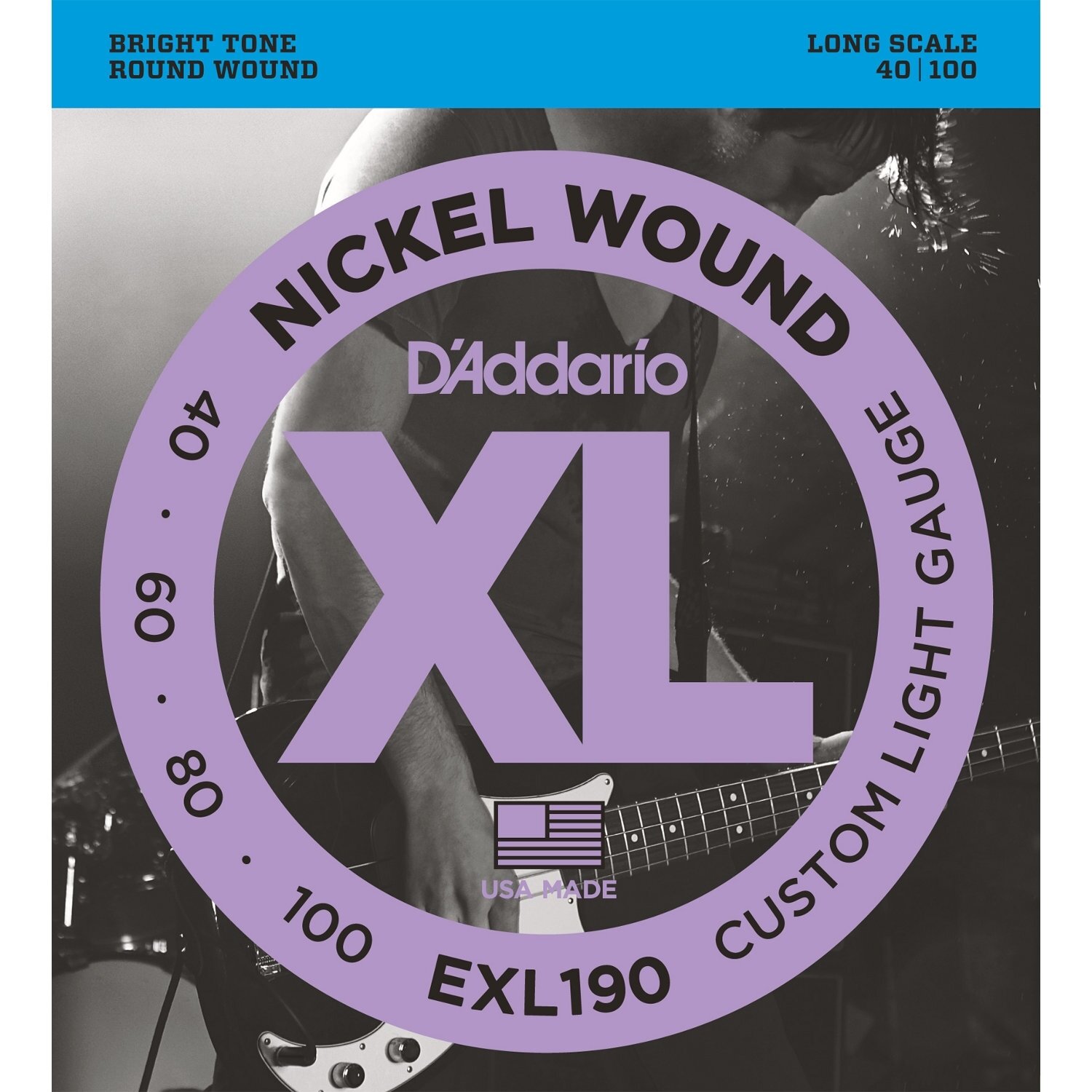 D'addario EXL190 - струны для 4 струнной бас-гитары ( 40 - 100 ) никель