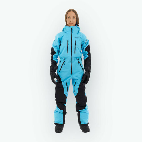 Комбинезон Dragonfly Комбинезон для активного отдыха Dragonfly SUPERLIGHT 3L Woman Electric Blue 2024, вентиляция, герметичные швы, ветрозащитный, мембранный, карманы, капюшон, размер XS, голубой