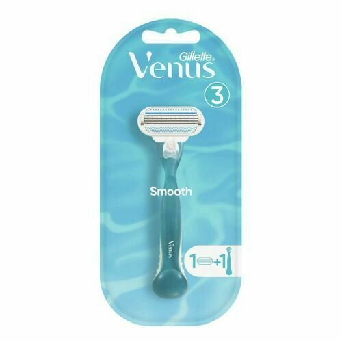 Бритвенный станок со сменной кассетой Venus Smooth с тройным лезвием женская бритва gillette venus platinum сменная кассета 1 шт