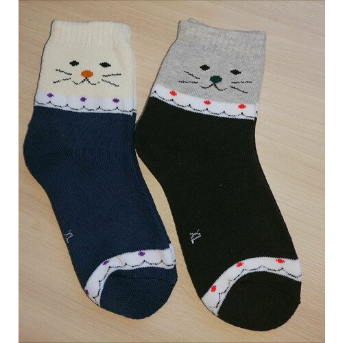 Носки Наташа, 2 пары, размер 30-35, черный, синий