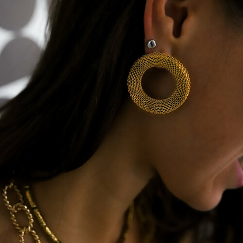 Серьги конго Hitrospletenia, золото