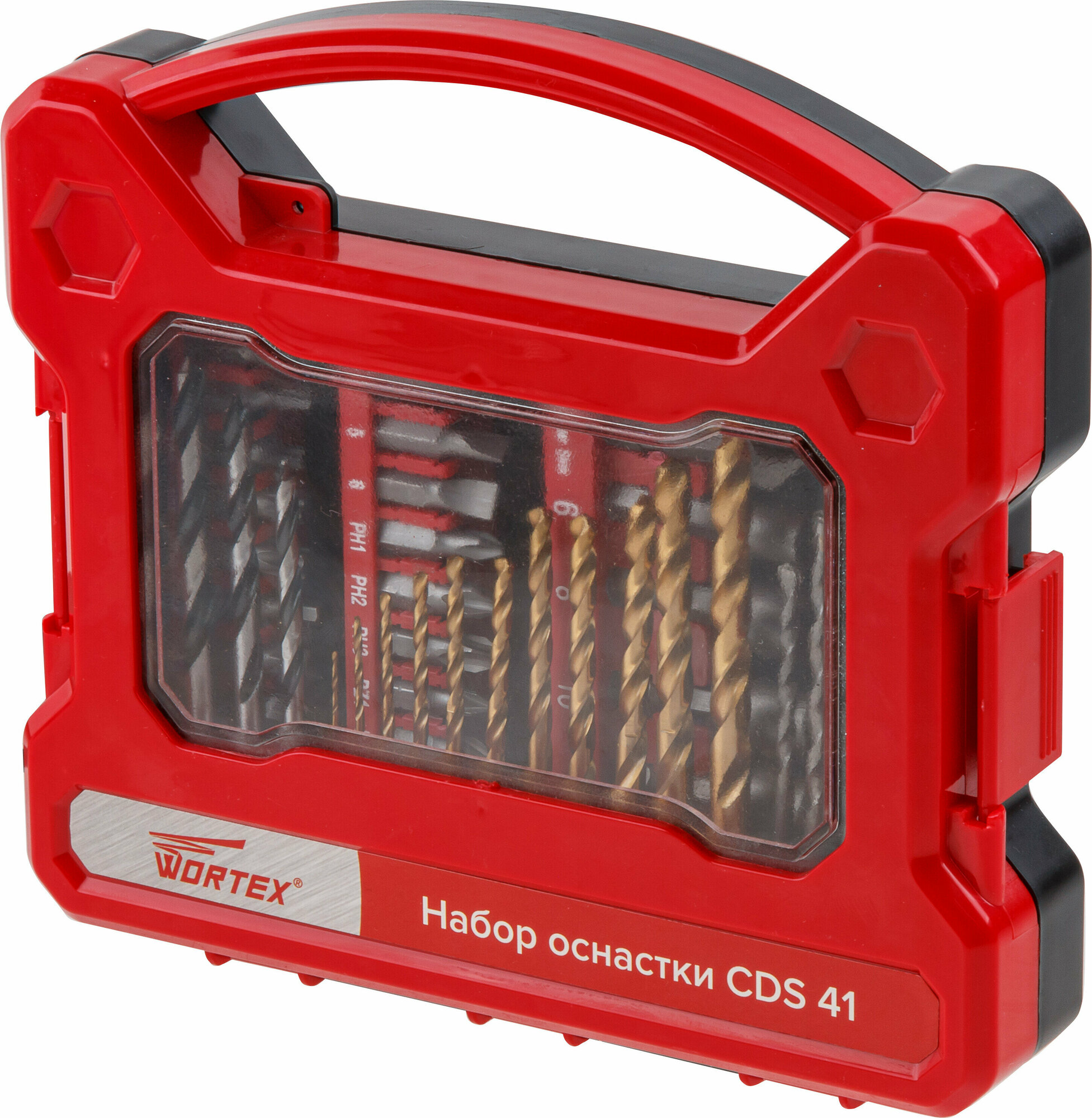 Набор бит и сверл для шуруповерта, дрели в кейсе 41 предмет WORTEX CDS 41 (0327045) — фото 1