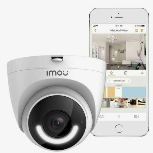 IP-видеокамера IMOU Turret IM-IPC-T26EN-0280B-imou 2Мпикс с Wi-Fi двухсторонней аудиосвязью встроенным прожектором и сиреной 7500₽