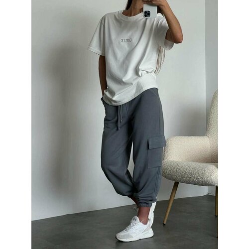 Костюм , размер 42/46 , серый, белый