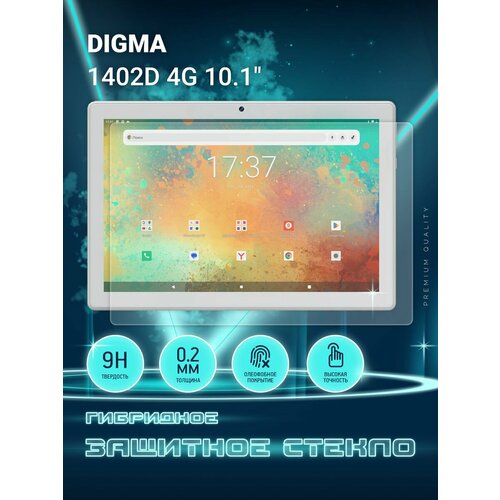 Защитное стекло на планшет Digma 1402D 4G 10.1, Дигма 1402Д 4Джи, гибридное (пленка + стекловолокно), Crystal boost защитное стекло для realme 10 4g реалми 10 4джи на экран гибридное пленка стекловолокно crystal boost