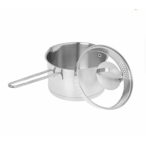 Ковш OneTwo Amber O3SP039 1.9 л серебристый 160 мм, покрытие - нержавеющая сталь, с крышкой