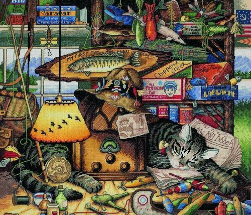 Изображение товара 35088 Набор для вышивания крестом "Кот Макс в Адирондаках",36*30см, DIMENSIONS