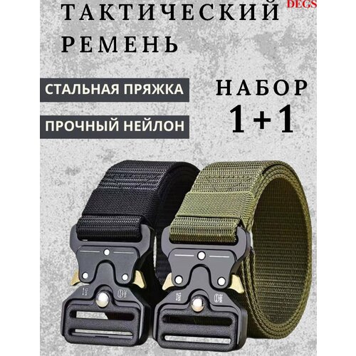 фото Ремень degs для мужчин и женщин, размер 125, черный, зеленый