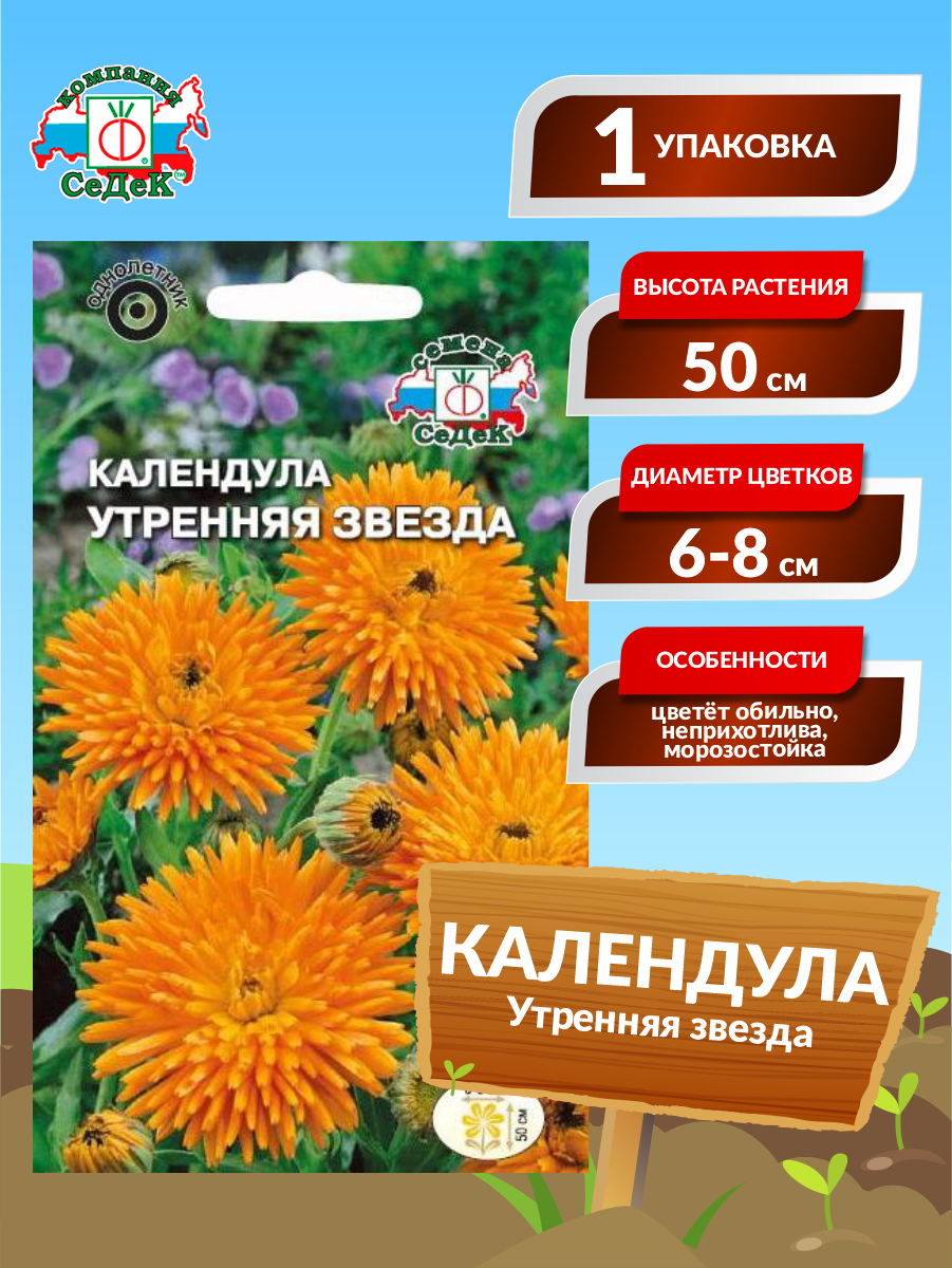 Семена Календула Утренняя звезда Однолетние 05 гр.