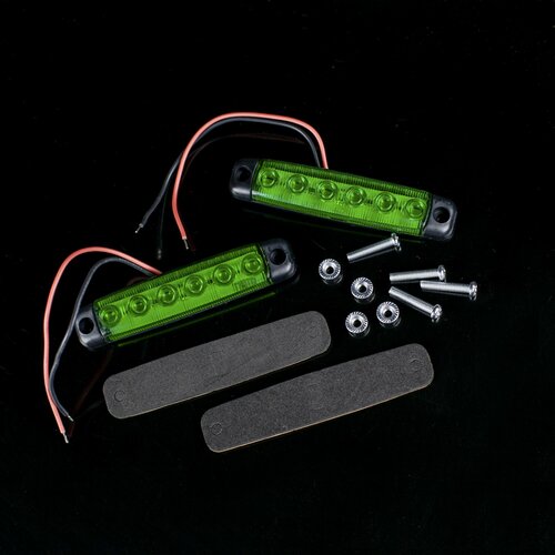 2 шт. 12V Ходовые огни водонепроницаемые зеленый, дополнительный указатель поворота, габаритный огонь, подсветка 6 светодиодов