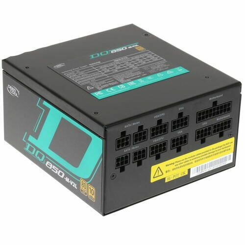 Блок питания Deepcool DQ850 850W (DQ-850-M-V2L) черный - 850 Вт, 80+ Gold, ATX 20+4 пин, 4 pin + 4 pin x2 CPU, 10 SATA, 4 x 6+2 pin PCI-E